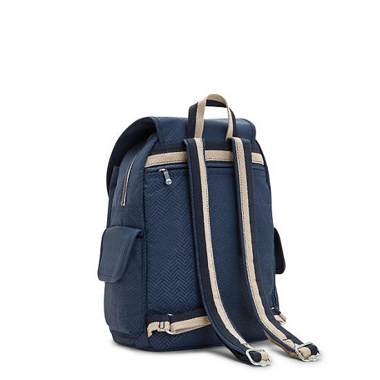 Kipling City Pack Medium Printed Backpacks Endless Blue Embossed | AU 1805DF